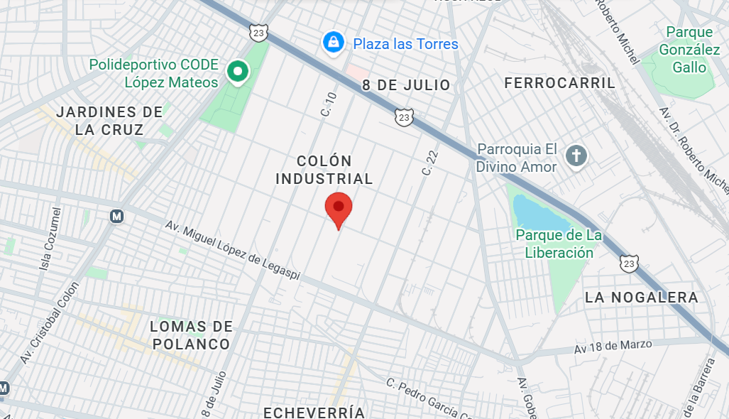 Mapa del Centro de Distribución Guadalajara